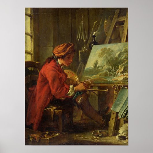 Poster Le Peintre dans son Studio (Devant)