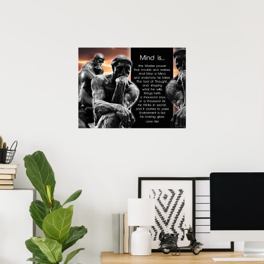 Poster Le penseur (Bureau à domicile)