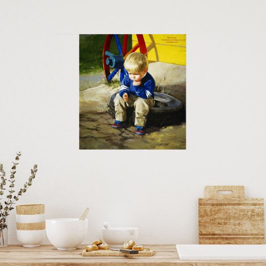 Poster Le penseur (Impression de toile) (Cuisine)