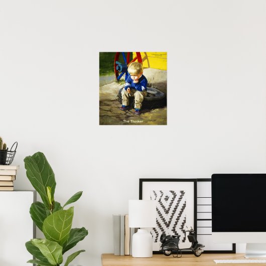 Poster Le penseur (sans bordure) (Bureau à domicile)