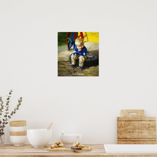 Poster Le penseur (sans bordure) (Cuisine)