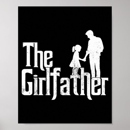 Poster Le père de filles drôle girlfather fête des pères (Devant)