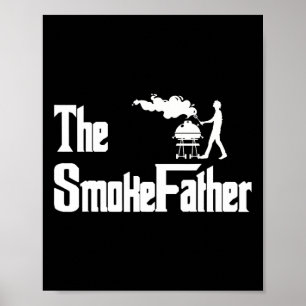 Poster Le père fumeur grillant BBQ Fête des Pères
