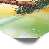 Poster Le Père Noël à la plage pour Noël en juillet (Coin)