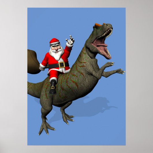 Poster Le Père Noël À L'Allosaurus (Devant)
