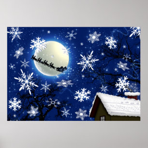 Poster Le Père Noël Arrive À L'Affiche De La Ville