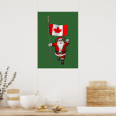 Poster Le Père Noël Avec L'Ensigne Du Canada (Cuisine)