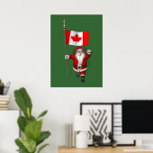 Poster Le Père Noël Avec L'Ensigne Du Canada (Bureau à domicile)