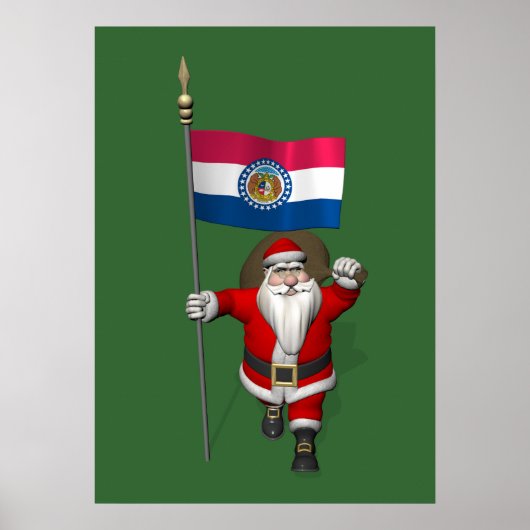 Poster Le Père Noël Avec L'Ensigne Du Missouri (Devant)