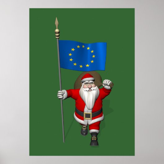 Poster Le Père Noël Avec L'Entrée De L'Union Européenne (Devant)