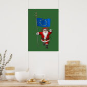 Poster Le Père Noël Avec L'Entrée De L'Union Européenne (Cuisine)