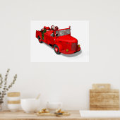 Poster Le Père Noël Conduit Un Camion-Feu (Cuisine)