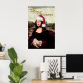 Poster Le Père Noël de Mona Lisa (Bureau à domicile)