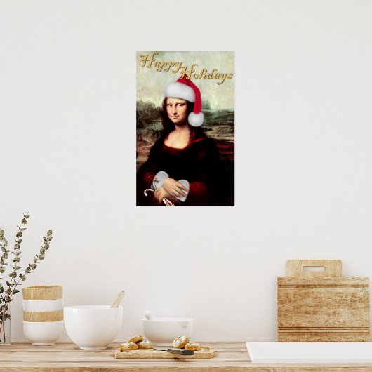 Poster Le Père Noël de Mona Lisa (Cuisine)