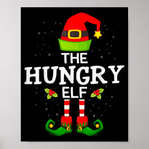 Poster Le Père Noël Elf Affamé Pyjama Familial de Noël