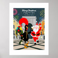 Le Père Noël et le coq Toast de Champagne à New Yo