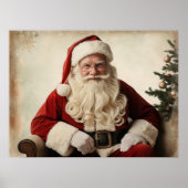 Poster Le Père Noël nostalgique de l'arbre de Noël (Devant)