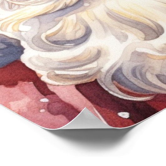 Poster Le Père Noël rétro dans un Noël Casquette rouge (Coin)