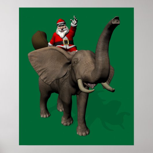 Poster Le Père Noël Se Rend Sur Elephant (Devant)