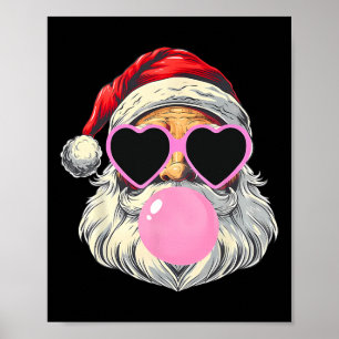 Poster Le Père Noël souffle la bulle gomme rose Sungels C