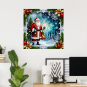 Poster Le Père Noël traditionnel dans les Merveilles d'hi (Bureau à domicile)