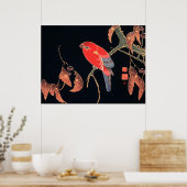 Poster Le perroquet rouge sur la branche de l'arbre par I (Cuisine)