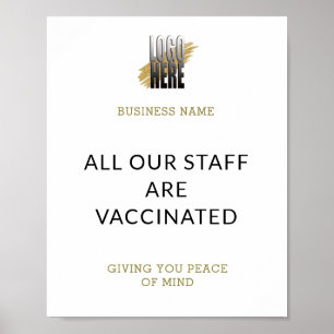 Poster Le personnel du logo de l'entreprise est vacciné s