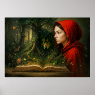 Poster Le Petit Chaperon Rouge rencontre le loup dans la 
