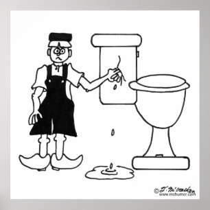 Poster Le petit garçon néerlandais arrête une fuite dans