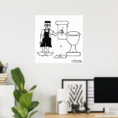 Poster Le petit hollandais arrête une fuite dans les toil (Bureau à domicile)