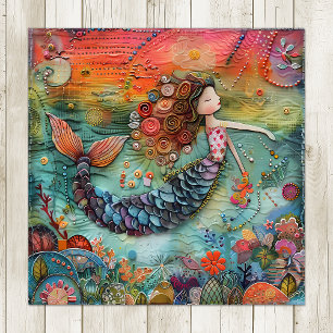 POSTER LE PETIT MERMAID COLORÉ