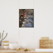 Poster Le phare aux rayures rouges (Cuisine)