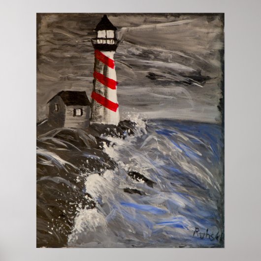 Poster Le phare aux rayures rouges (Devant)