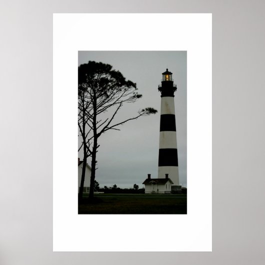 Poster Le phare de Bodie Island en début de soirée (Devant)