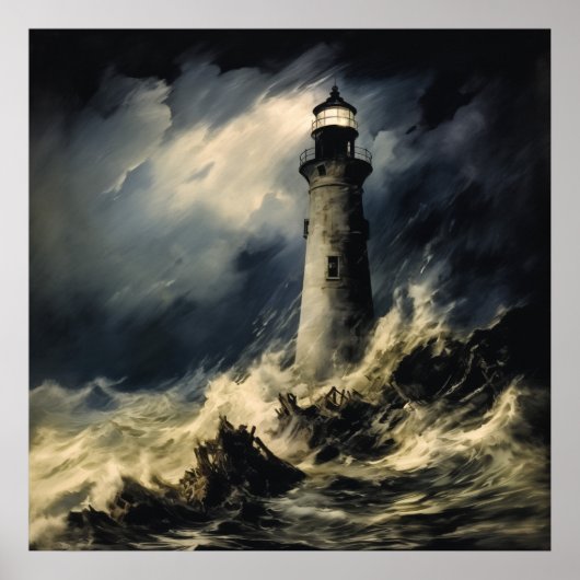Poster Le phare de Storm Fine Art (Devant)