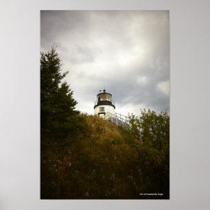 Poster Le phare principal du hibou un jour nuageux