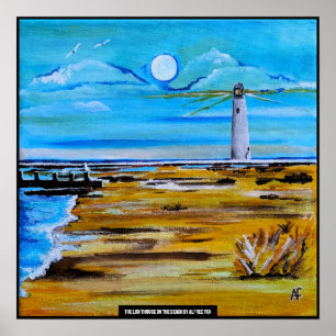 Poster Le phare sur la plage Peinture d'Alfred Fox