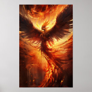 Poster Le Phoenix se lève sur l'affiche des cendres
