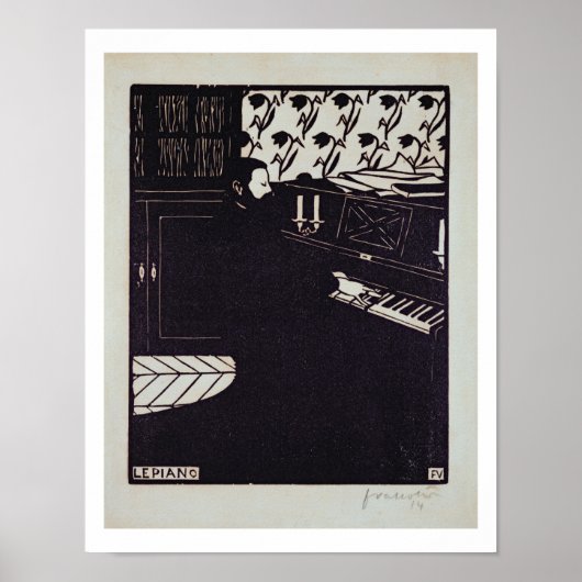 Poster Le piano, 1914 (coupe de bois) (Devant)