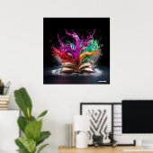 Poster Le plaisir de l'écrivain coloré (Bureau à domicile)