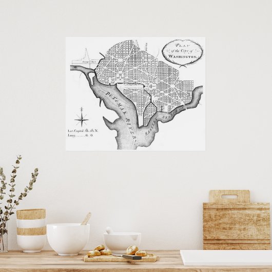 Poster Le plan de Washington de L'Enfant (Cuisine)