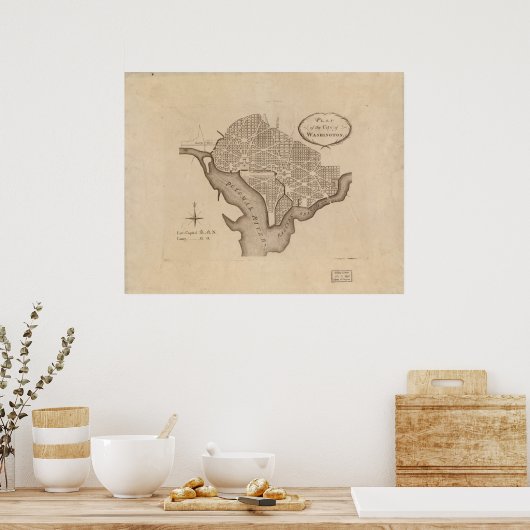 Poster Le plan de Washington de L'Enfant (Cuisine)
