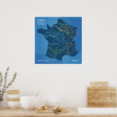 Poster Le plan du réseau fluvial de France (Cuisine)
