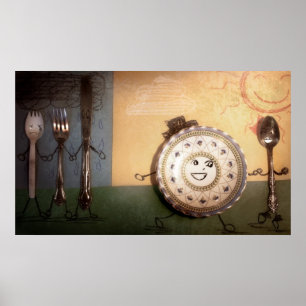 Poster Le Plat s'effondre avec la cuillère