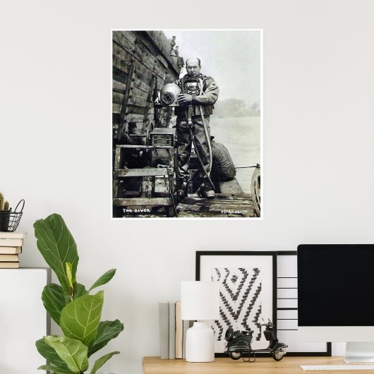 Poster Le Plongeur (Bureau à domicile)