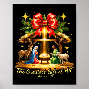Poster Le plus beau cadeau de toute la Nativité chrétienn