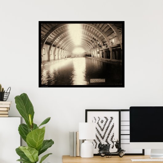 Poster Le plus grand bain à remous dans les sources chaud (Bureau à domicile)