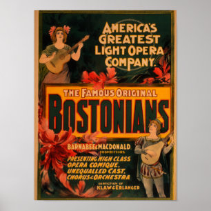 Poster Le plus grand opéra léger de Bostonians Amériqu