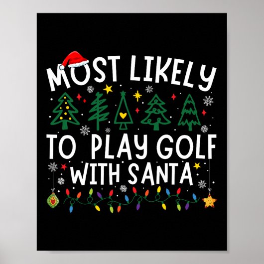 Poster Le Plus Probable À Jouer Golf Avec Père Noël Corre (Devant)