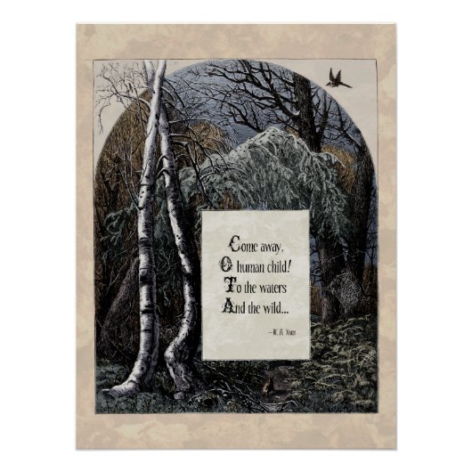 Poster Le Poème D'Art Victorien Yeats "L'Enfant Volé" Glo (Devant)